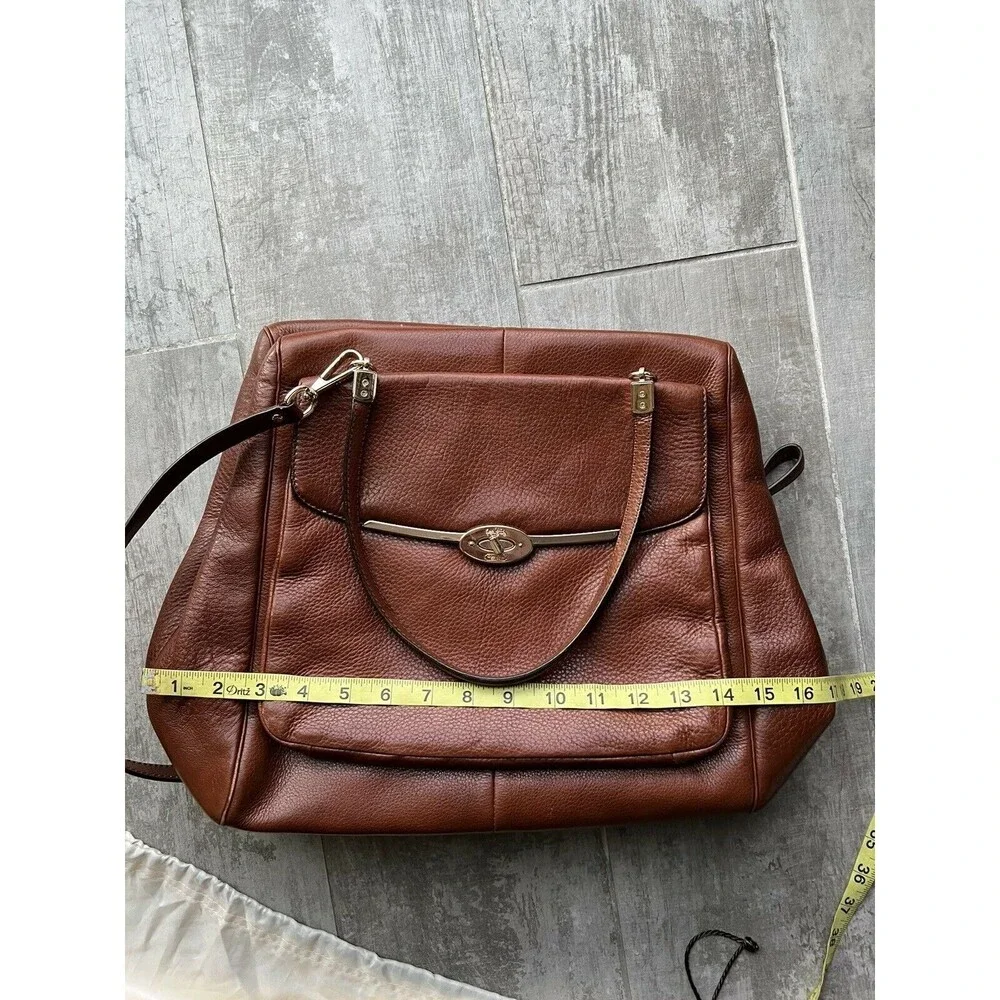 COACH Designer Madison Leather North South Satchel 25170 Chestnut Brown STUNNING